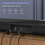 Sound bar, BESTISAN Soundbar Wired and Wireless Bluetooth 5.0 HDMI-ARC Speaker for TV (28 Inches, HDMI-ARC Connection, Optical Cable Included, DSP, Bass Adjustable, Wall Mountable) - Image 5