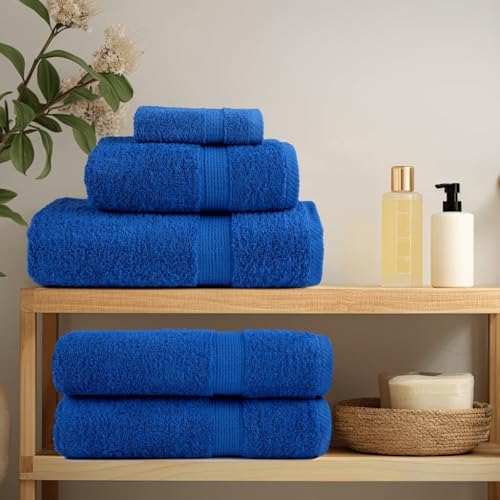 Serviettes d'invité SOLUND bleu linge de toilette absorbant 4 pcs - 4