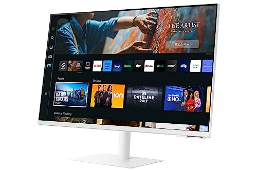 Image of Samsung 32-Inch M70C Series UHD Smart Computer Monitor w /Streaming TV, Gaming Hub, Adjustable Stand, Remote PC Access, Slimfit Camera, Multiple Ports, Mobile Connectivity, LS32CM703UNXZA, White