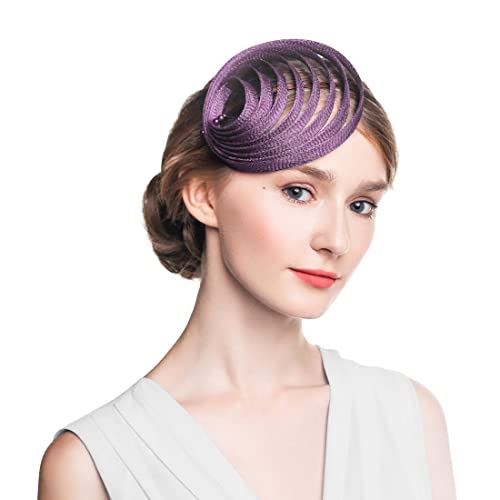 Fascinator Headband Cocktail Wedding Headwear Tea Party Hat For Women (Lavender) #TOP1