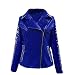 Automne Et Hiver DéContracté Mode Femmes Revers Couleur Unie Cuir PU Veste Courte à Manches Longues Mince Section Mince Fermeture éClair Diagonale Veste De Forage à Chaud Femmes