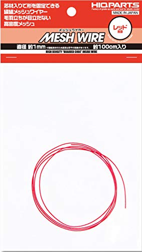 Haikyu Parts MEW-10RE Mesh Wire, Red, Diameter Approx. 0.4 inches (1.0 mm) / Length Approx. 3.9 inches (100 cm), Material for Hobby