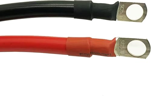 Miniatura 4 de Cable de batería 4AWG de 12 pulgadas, juego de cables inversores de energía de batería con terminales de 38 pulgadas, calibre 4 x 12 pulgadas (1