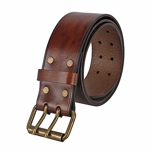 TOURBON Deluxe Rindsleder Gürtel für DIY Werkstatt Werkzeugtasche Western Cowboy Herren Gurt