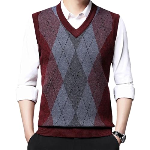 Men's Slim Fashion Casual V-Neck Sweater Vest - Sleeveless Warm Knitted Vest