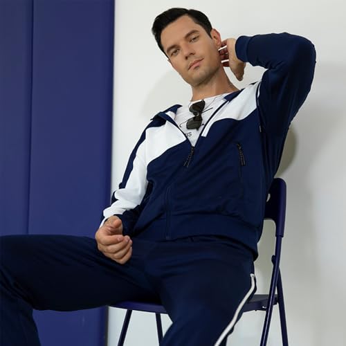 MANLUODANNI Track Suits Mens Long Sleeve Full-Zip Running Jogging Sports Sweatshirts and Pants3