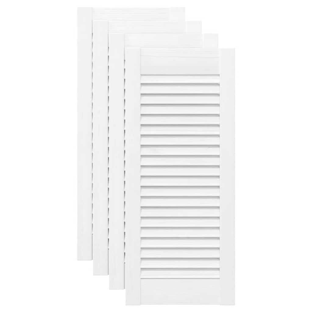 Genérico Puerta de Armario de Lamas 4 uds Blanco 69x29,5 cm,Bricolaje,Accesorios de Bricolaje,Ferretería para armarios,Puertas de armarios-4015905