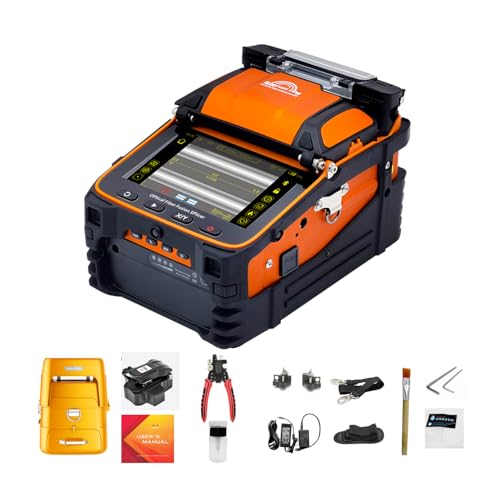 QIIRUN AI-9 Fusion Splicer Upgraded 5" Touch Screen, Professional Fiber Optic Splicing Machine with 6-Motor Core Alignment, 5s Fast Splice FTTH Fiber Splicer Kit for SM/MM Cable Installation