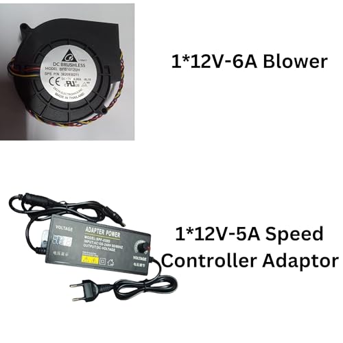 Image of Lighting Hub 9733mm DC Blower 12V-6A DC blower With 12V-5A Speed Controller Adaptor- Industrial Cooling Blower Fan (12V-6A Blower with 12V-5A Speed Controller)