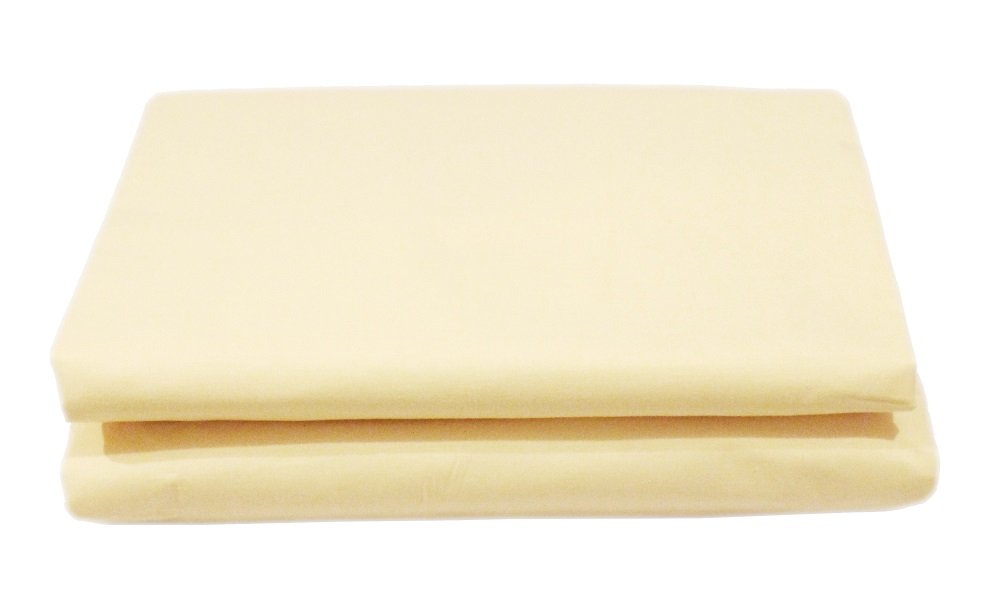 Maria Luxury Bedding & Linen Polycotton Plain Dyed Flat Sheets Bed Sheet (King, Cream)