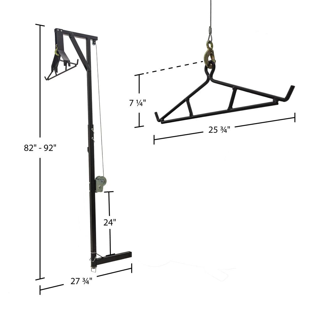 Kill Shot Steel Hitch-Mounted Deer Hoist with Gambrel - 300 lb. Weight Capacity for Class III or IV 2