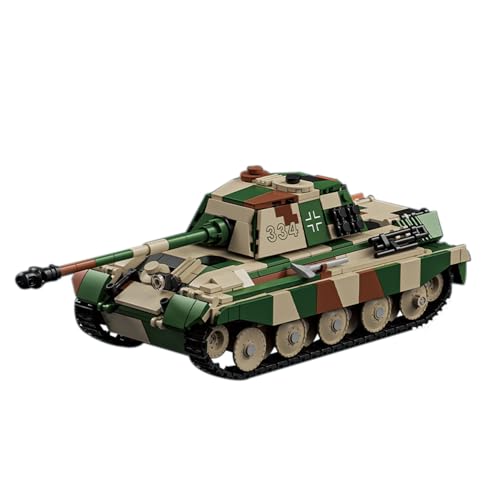 Jeamoc WW2 Military King Tiger Tank Building Block Set, 853 Pcs, Military Tiger WW2 Tank, with Soldiers, Compatible with Lego