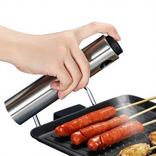 Image of VIVITO 100ml Stainless Steel Oil Sprayer for Cooking | Refillable Olive Oil Mister & Vinegar Dispenser | Leak-Proof Fine Mist Spray Bottle for Air Fryer, BBQ, Salad | Healthy Control (Pack of 1)