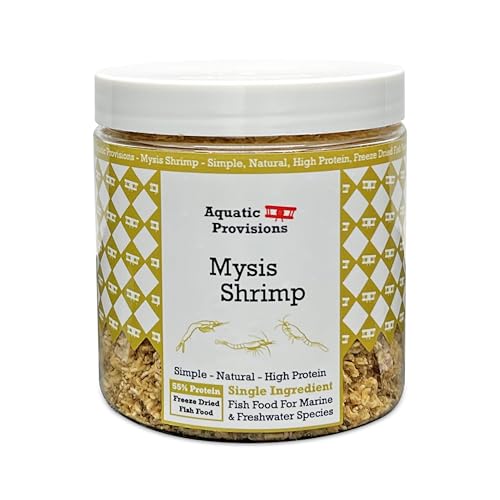 Aquatic Provisions Mysis Fish Food 1.25 oz, Freeze Dried, for Freshwater and Marine Aquarium Fish