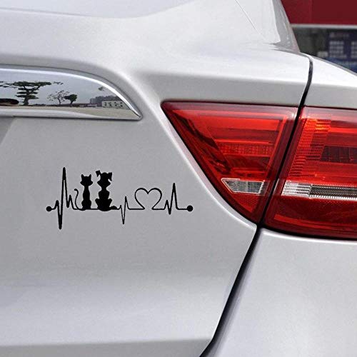 Autocollant en vinyle pour fenêtre Motif battement de cœur 19 cm x 8,2 cm