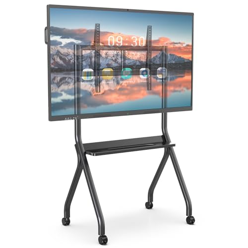 Image of Smart Board Stand for Interactive Whiteboard, 55 inch-65 inch, Four Lockable Wheels