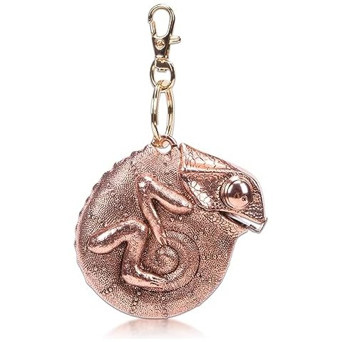 SaiDian 1Pcs Portable Chameleon Tape Measure Ruler Retractable Measure Tape Keychain Metric Measuring Tape 2m/6.5ft (Rose Gold) Cover