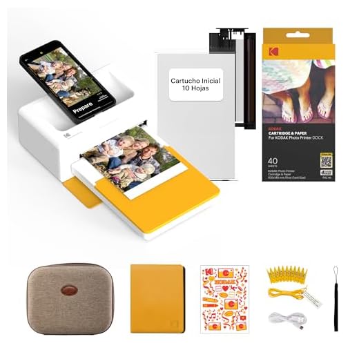 KODAK Dock Plus 4PASS Impresora de Fotos Instantánea (10x15cm) + Paquete de Accesorios con 90 Hojas