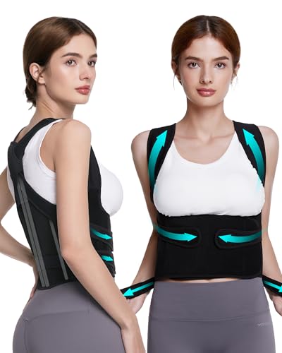 Lane Heal Back Brace Posture Corrector for Women and Men, Adjustable Upper and Lower Back Support for Pain Relief, Hunchback, Scoliosis, Comfortable and Invisible Under Clothes