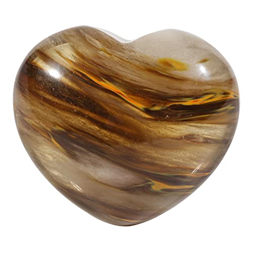 Amogeeli Vulkan Kirschquarz Stein Handschmeichler Herz Trommelstein Edelsteine Herzstein Glücksbringer Kristall Heilstein Energiestein Worry Stone für Reiki Heilung Meditation Deko Cover