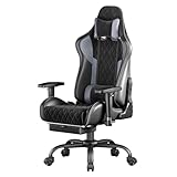 Inclinaison Continue Jusqu'à 145°: Cette chaise de bureau gaming dispose d’un réglage d’angle fluide, permettant au dossier de s’incliner continuellement de 90° à 145°. Que ce soit pour travailler, jouer longtemps ou vous détendre, elle vous assure un confort tout au long de la journée.