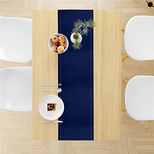 Encasa XO Dining Table Runner 13x59 in, Scotch Blue, 32x150 cm - Image 2
