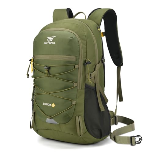 SKYSPER Zaino da Trekking, 25L Zaino Escursione con Copertura Anti-Pioggia Zainetto per Montagna Trekking Viaggio