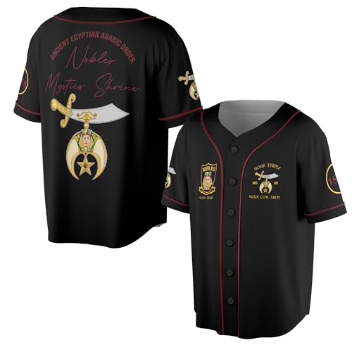 Custom Temple Shriners Nobles Mystic Shrine Freemason 3D Baseball Jersey Shirt Talla X-Large miniatura 1
