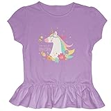 Stephen Joseph Kids' Toddler Ruffled Jersey Shirt, Unicorn, Large