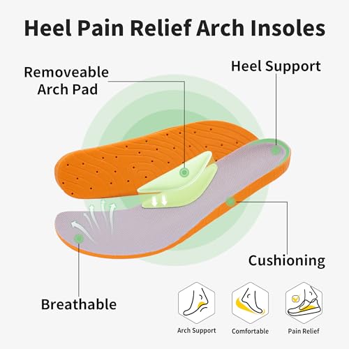 PERSOUL Mens Running Shoes Wide Toe Box Athletic Tennis Sneakers Arch Support Orthotic Walking Shoes Width Fashion Sneaker Gym Workout Casual for Foot Pain Relief, Size 8-134