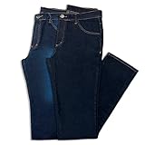 Kit 2 Calças Jeans Masculina Tradicional (44, Azul Escuro c/Azul Médio)