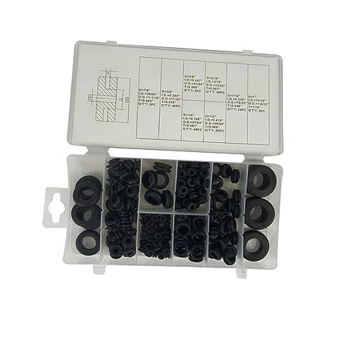 FELTECHELECTR 180Pcs Rubber Kit Insulation Gaskets for Auto Repair Compressors Electrical Applications Convenient Storage Box Included