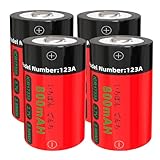 Yofraro 4-Pack 123A Ni-MH Batteries Rechargeable for Arlo VMS3130 VMC3030 VMK3200 VMS3330 3430 3530 Cameras, Alarm System, Flashlight