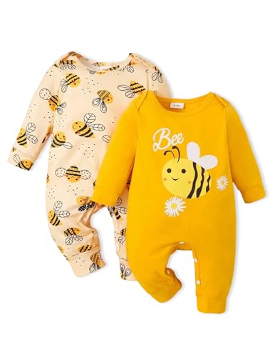 Image of ChérieMoi Newborn Baby Girl Clothes Fall Winter Outfits Infant Jumpsuit Letter Print Romper Coming Home Outfit 2Pcs Set