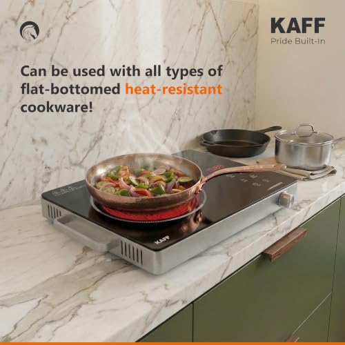 Image of KAFF Infrared Induction Cooktop 2200W | Black | Touch Control | Crystal Glass Surface | 3 Cooking Functions with Barbeque | Works with All Cookware | Fast Heating | Energy Efficient | Portable | TIR36