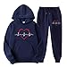 Overstock Items Clearance All Womens Heart Print Sweatsuits Set Thin Fleece Sweatshirt Hoodies Jogger Pant 2 Piece Lounge Set Tracksuit with Pocket Conjuntos De Salón