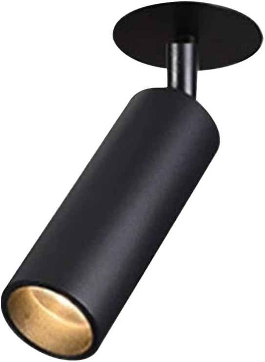 LED Recessed Lighting Ceiling Spotlight Black Ceiling Light Fixture, 360° Adjustable Fixed Track Focus Accent Lamp Directional Spotlights for Living Room, Gallery, Hallway(3000K,10W)