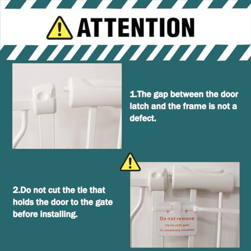 Image of ALLAIBB Extra Wide Pressure Mounted Baby Gate Walk Through Child Kids Safety Toddler Tension White Long Large Pet Dog Gates with Extension for doorways Kitchen (29.13-43.3 inch /74-110cm, White)