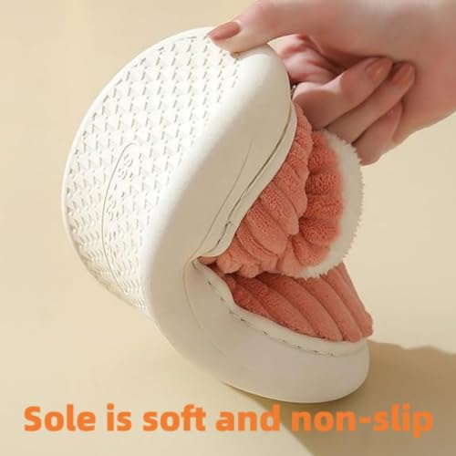 Women Men Ankle Slipper Booties, Cozy Stylish Slipper, Winter Fuzzy Warm Thick-Soled Plush House Cloud Slides2
