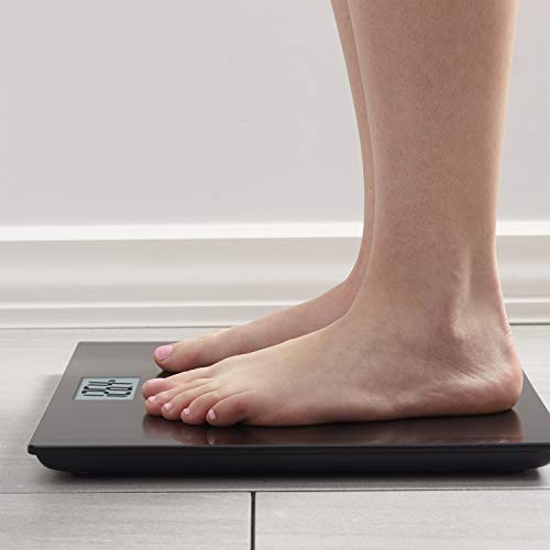 InstaTrack Balança digital para banheiro de alta capacidade, preta