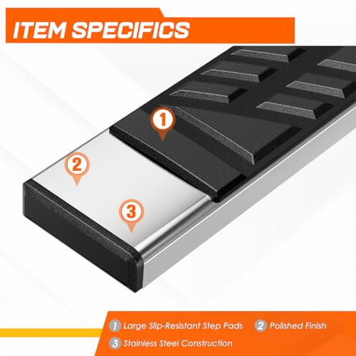 Estribos Running Boards 6.5" para VW Tiguan 2022-2024 miniatura 3