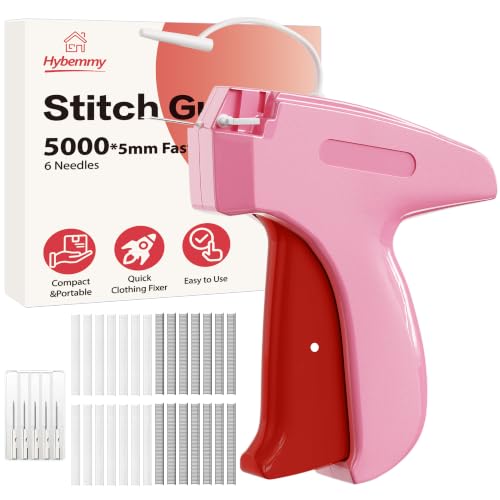 Image of Stitch Gun for Clothes, Tagging Gun, Quick Clothing Fixer, Rose | 5000 Fasteners, 0.04 inch Fine Needle, 6 Needles, Portable, Handheld, Compact, Lightweight, Easy to Use, Versatility, Durable