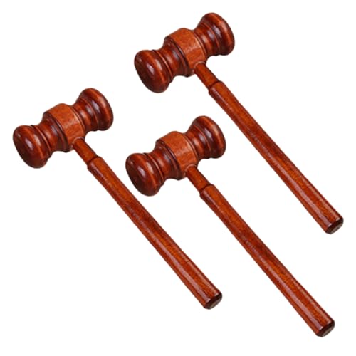 Uonlytech De Juez De Madera Maciza 3 Piezas Martillo De Subasta Accesorio Portátil Para Jueces y Subastadores