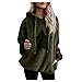 Price comparison product image YEBIRAL Pullover Hoodie for Women Sweatshirts Plus Size Ladies Casual Loose Plush Pentagram Print Long Sleeve Tops Green