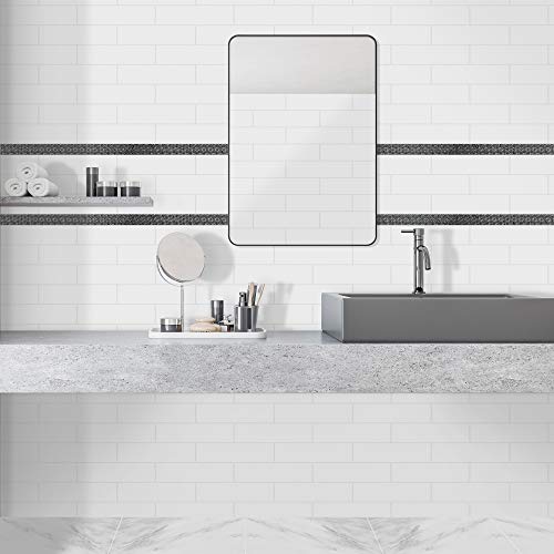 Kantu 2112017 Midgar Ceramic Decorative Listello Wall Tile, 1-Inch, Metallic, 3 Pack #TOP1