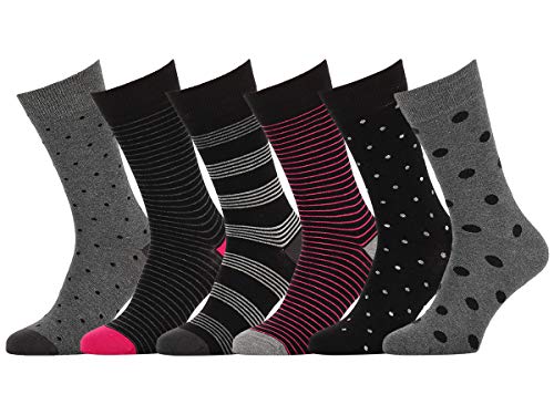 Easton Marlowe Mens Dress Socks - Fun Colorful Socks for Men - Cotton Patterned Fashion Mens Socks 6 Pack