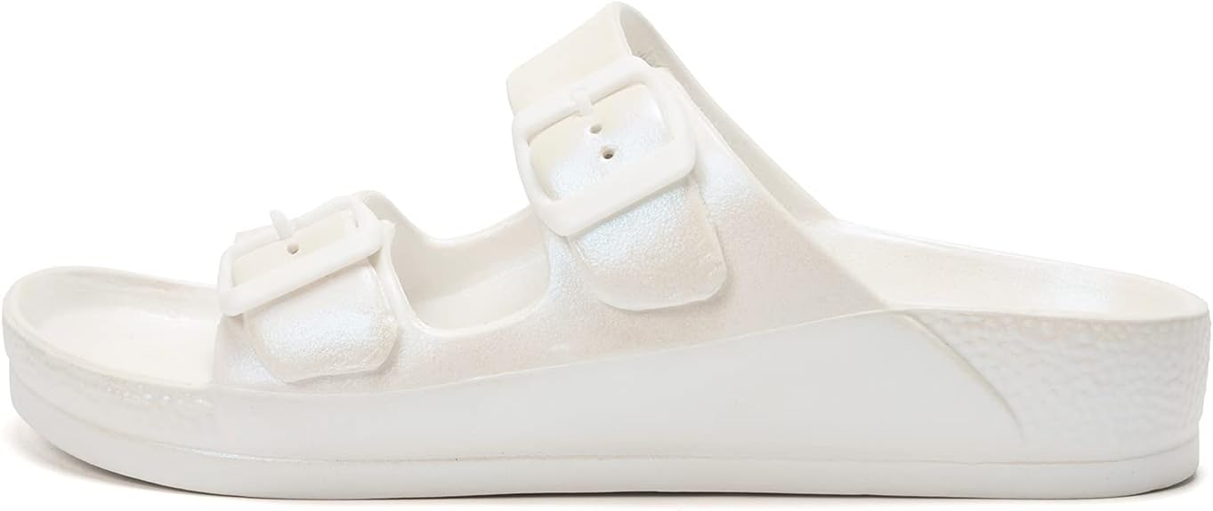 FUNKYMONKEY Women's Comfort Slides Double Buckle Adjustable EVA Flat Sandals - Image 2