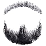 Barba Cabello humano Barba realista Bigote Invisible Vello facial Disfraz Encaje para hombres Vestir Halloween Cosplay Fiesta de disfraces Negro