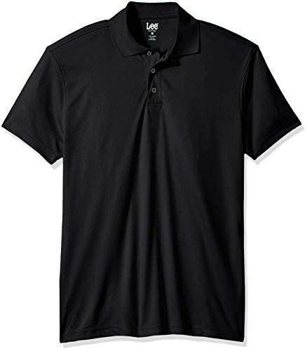 Lee Uniforms Men's Short Sleeve Sport Polo, Black, L