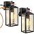 Motion Sensor Porch Lights with Outlets, Black Dusk to Dawn Outdoor Lighting, 3 Lighting Modes Exterior Light Fixtures with Water Rippled Glass, Waterproof Outside Wall Lanterns for House, 2-Pack